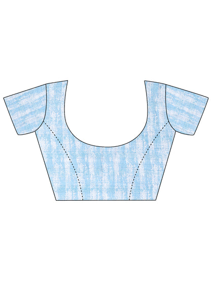 Leelavati Printed, Embellished, Embroidered Daily Wear Chiffon Saree (Light Blue)