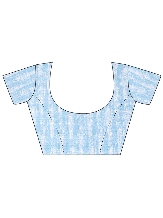 Leelavati Printed, Embellished, Embroidered Daily Wear Chiffon Saree (Light Blue)