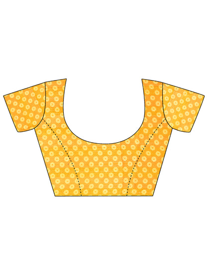 Leelavati Printed, Embellished, Embroidered Daily Wear Chiffon Saree (Yellow)