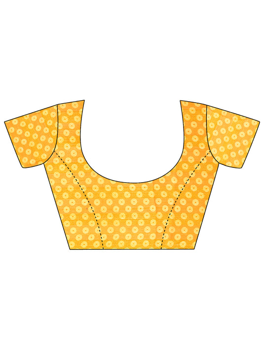 Leelavati Printed, Embellished, Embroidered Daily Wear Chiffon Saree (Yellow)