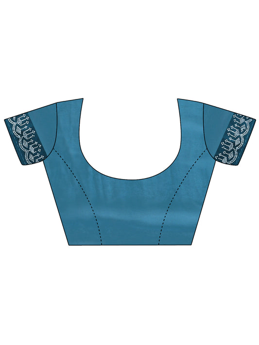 Leelavati Embellished Bollywood Chiffon Saree (Blue)