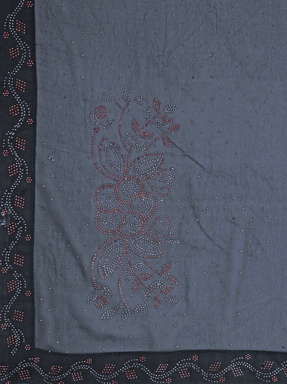 Leelavati Embellished Bollywood Chiffon Saree (Grey)