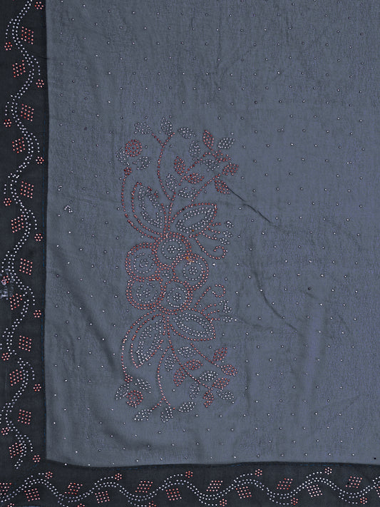 Leelavati Embellished Bollywood Chiffon Saree (Grey)