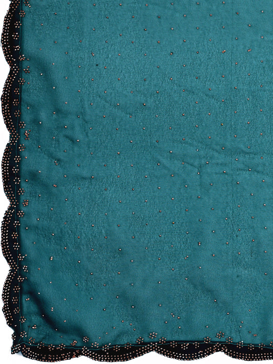 Leelavati Embellished Bollywood Chiffon Saree (Blue)