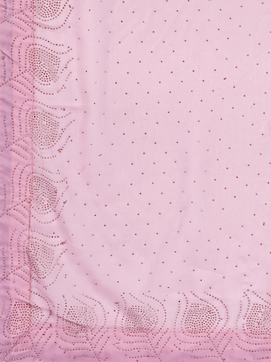 Leelavati Embellished Bollywood Chiffon Saree (Pink)