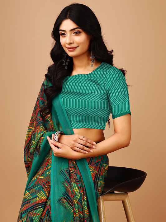 Leelavati Printed Daily Wear Chiffon Saree (Multicolor)