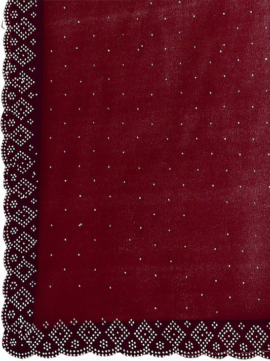 Leelavati Embroidered, Embellished Bollywood Georgette Saree (Maroon)