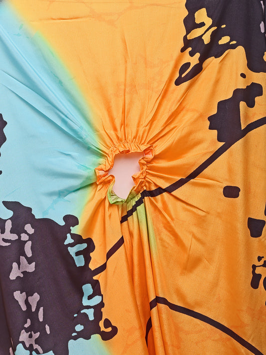 Leelavati Printed, Embellished, Embroidered Daily Wear Chiffon Saree (Black, Yellow, Multicolor)