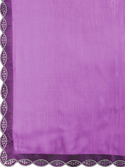 Leelavati Embellished Bollywood Jimmy choo Saree (Purple)