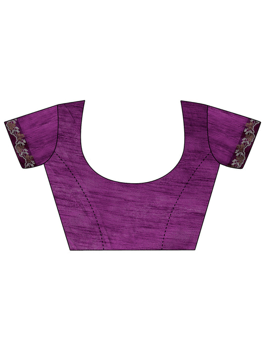 Leelavati Embroidered, Embellished Bollywood Jimmy choo Saree (Purple)