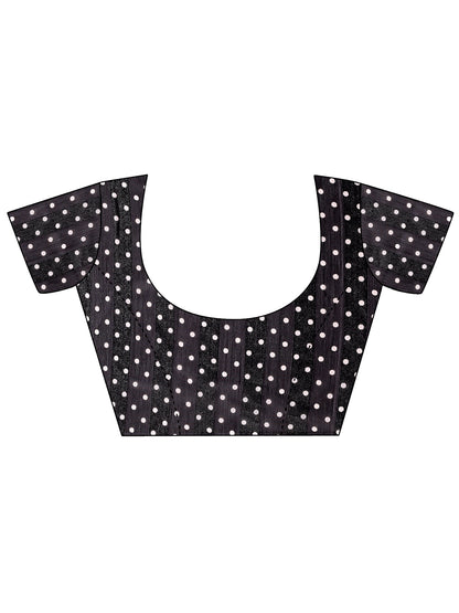 Leelavati Printed, Embellished, Embroidered Daily Wear Chiffon Saree (Black)