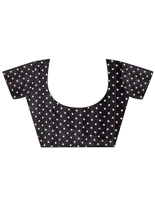 Leelavati Printed, Embellished, Embroidered Daily Wear Chiffon Saree (Black)