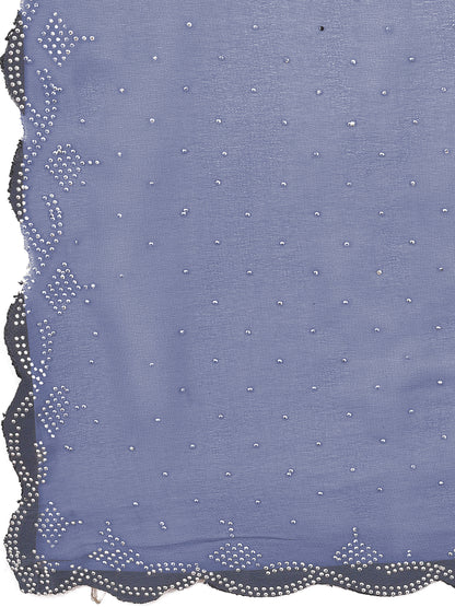 Leelavati Embellished Bollywood Chiffon Saree (Grey)
