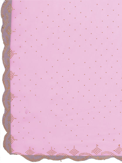 Leelavati Embellished Bollywood Chiffon Saree (Pink)