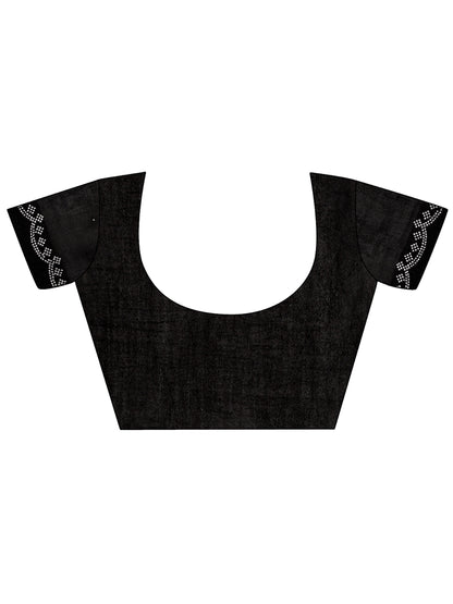 Leelavati Embellished Kanjivaram Silk Blend Saree (Black)