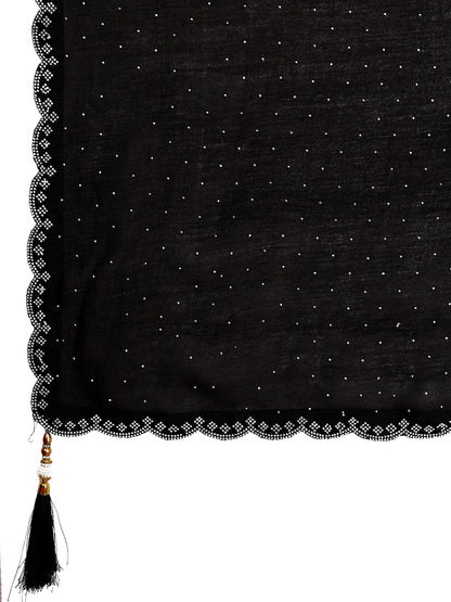 Leelavati Embellished Kanjivaram Silk Blend Saree (Black)