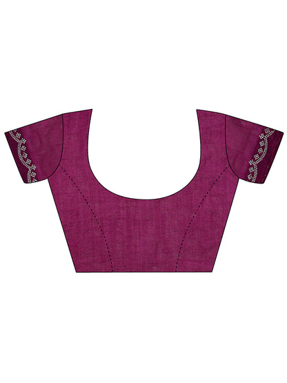 Leelavati Embellished Kanjivaram Silk Blend Saree (Purple)