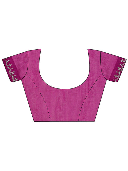 Leelavati Embellished Banarasi Organza Saree (Magenta)
