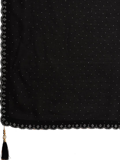 Leelavati Embellished Kanjivaram Silk Blend Saree (Black)