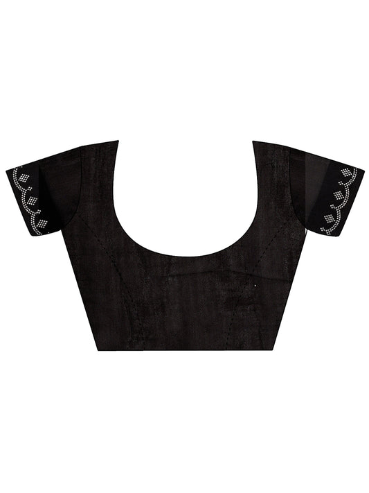 Leelavati Embellished Kanjivaram Silk Blend Saree (Black)