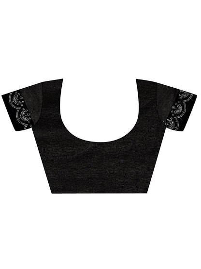 Leelavati Embroidered, Embellished Bollywood Georgette Saree (Black)