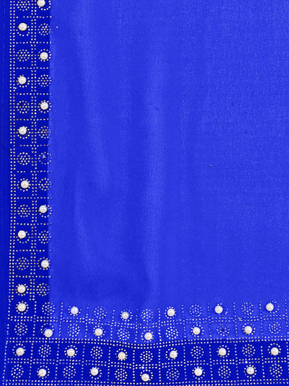 Leelavati Embellished Bollywood Chiffon Saree (Blue)
