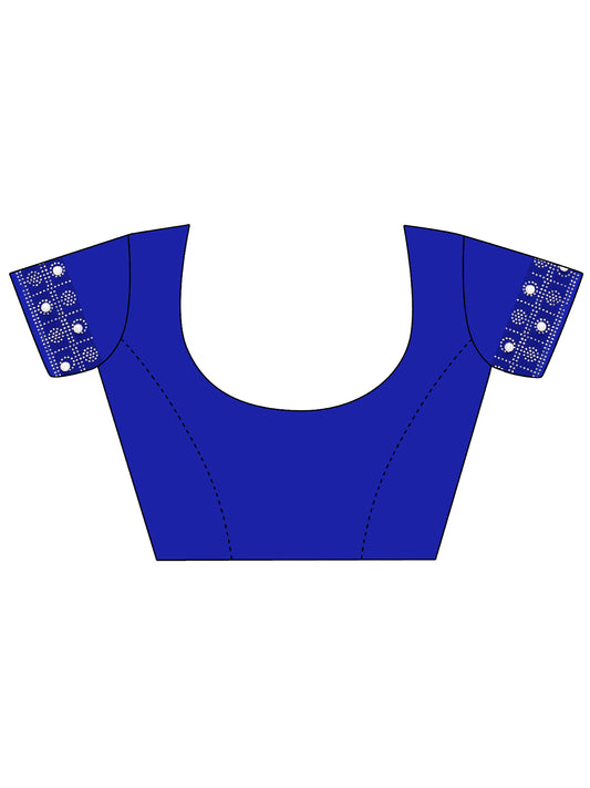 Leelavati Embroidered, Embellished Bollywood Georgette Saree (Blue)