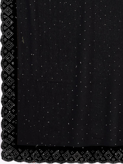 Leelavati Embellished Bollywood Chiffon Saree (Black)