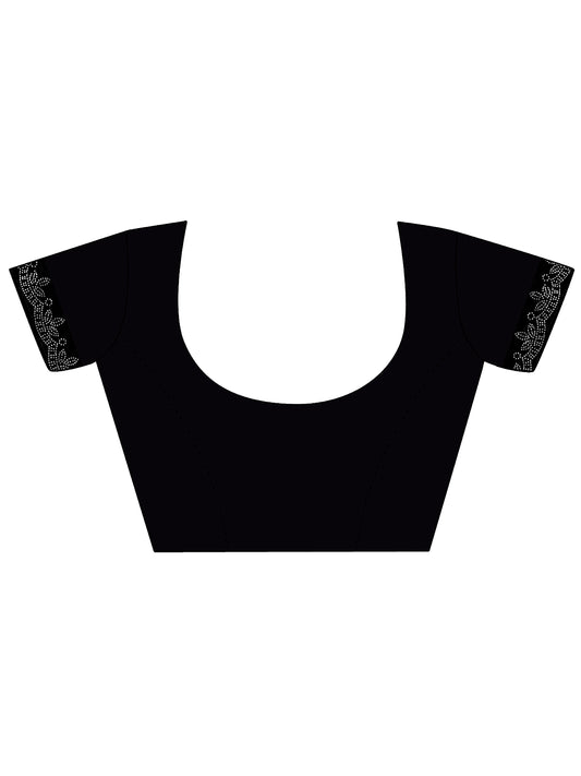 Leelavati Embellished Bollywood Chiffon Saree (Black)