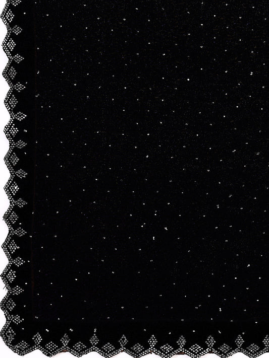 Leelavati Embellished Bollywood Chiffon Saree (Black)