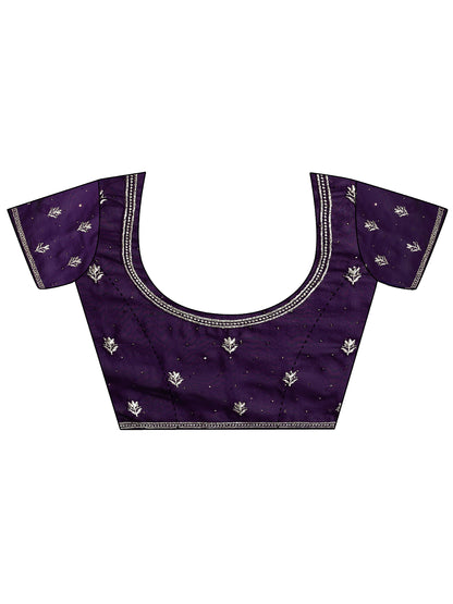 Leelavati Embroidered, Embellished, Woven Bollywood Georgette Saree (Purple)