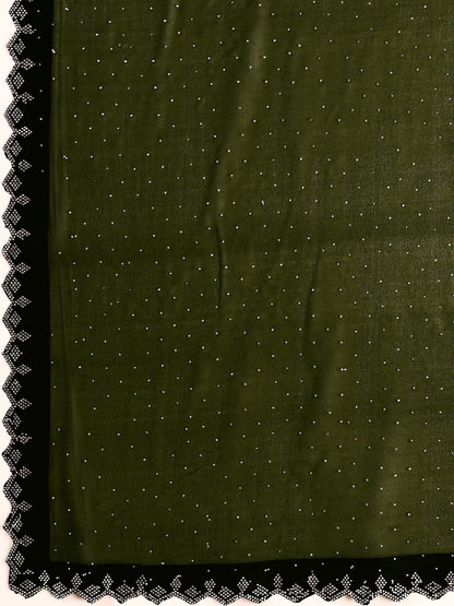 Leelavati Embellished Bollywood Chiffon Saree (Green)