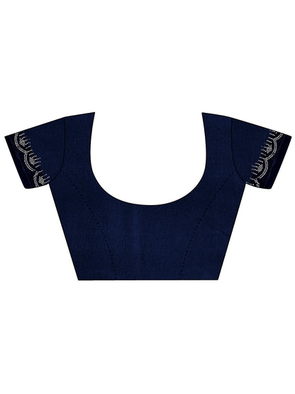 Leelavati Embroidered, Embellished Bollywood Georgette Saree (Dark Blue)