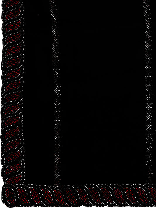 Leelavati Embroidered, Embellished Bollywood Georgette Saree (Black)