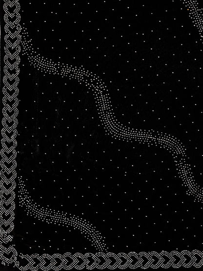 Leelavati Embroidered, Embellished Bollywood Georgette Saree (Black)