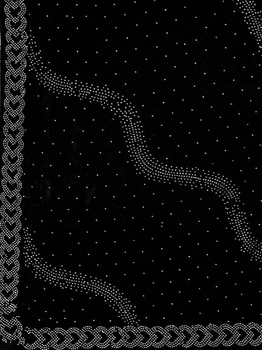 Leelavati Embroidered, Embellished Bollywood Georgette Saree (Black)