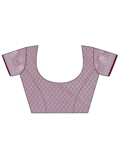 Leelavati Woven, Self Design Kanjivaram Pure Silk, Jacquard Saree (Purple)