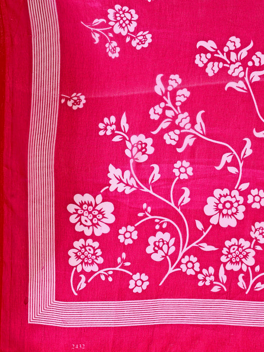 Leelavati Printed Daily Wear Chiffon Saree (Pink)