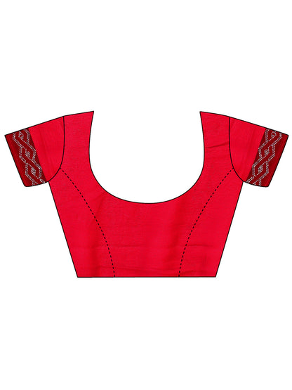 Leelavati Embellished Bollywood Chiffon Saree (Red)