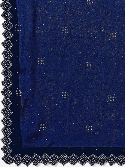 Leelavati Embellished Bollywood Chiffon Saree (Dark Blue)