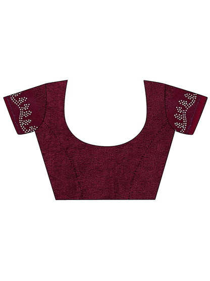 Leelavati Embellished Bollywood Chiffon Saree (Maroon)