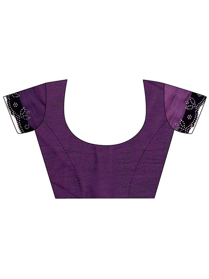Leelavati Embellished Bollywood Chiffon Saree (Purple)