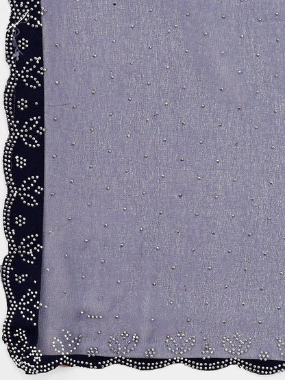 Leelavati Embellished Bollywood Chiffon Saree (Grey)