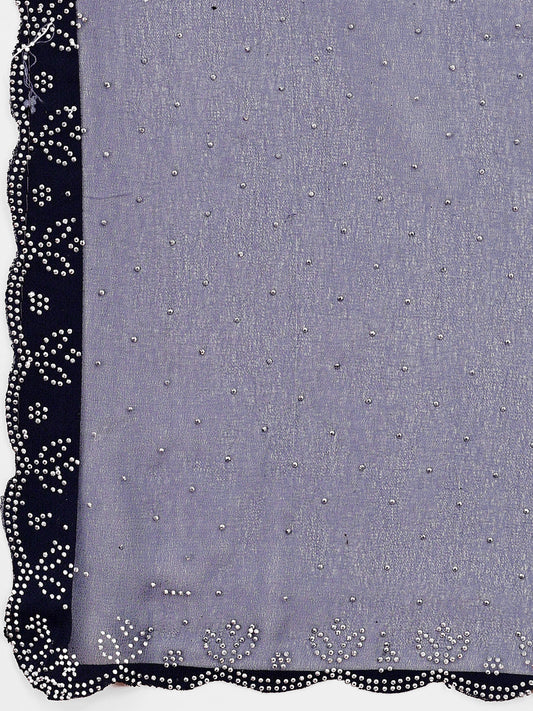 Leelavati Embellished Bollywood Chiffon Saree (Grey)
