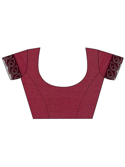 Leelavati Embellished Bollywood Chiffon Saree (Maroon)