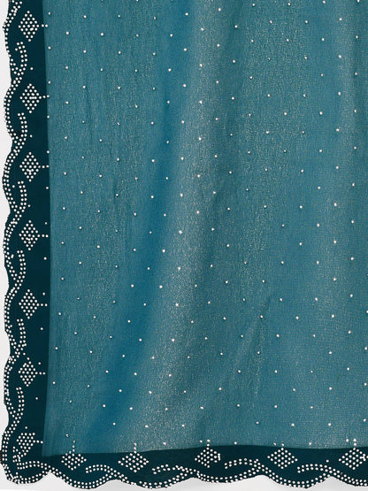 Leelavati Embellished Bollywood Chiffon Saree (Purple)