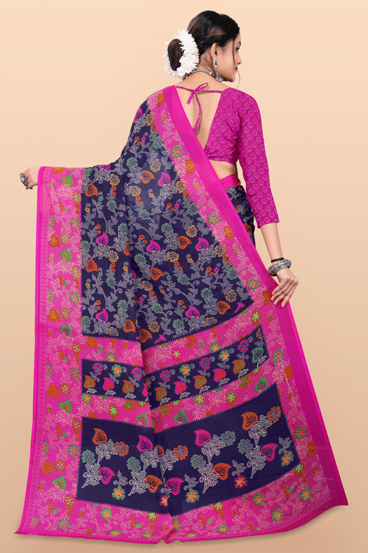 Leelavati Embellished Bollywood Chiffon Saree (Pack of 2, Blue)