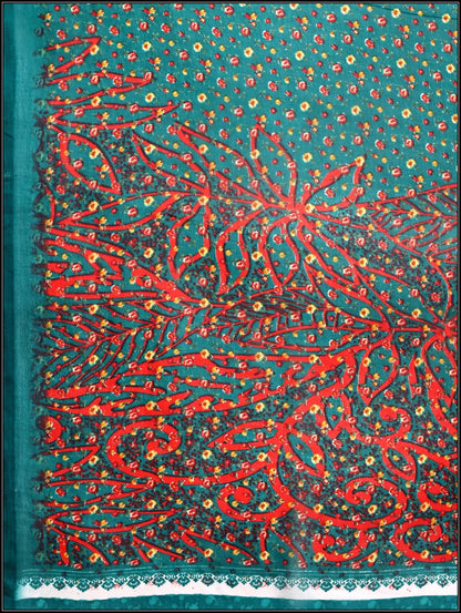 Leelavati Printed Bollywood Chiffon Saree (Green)